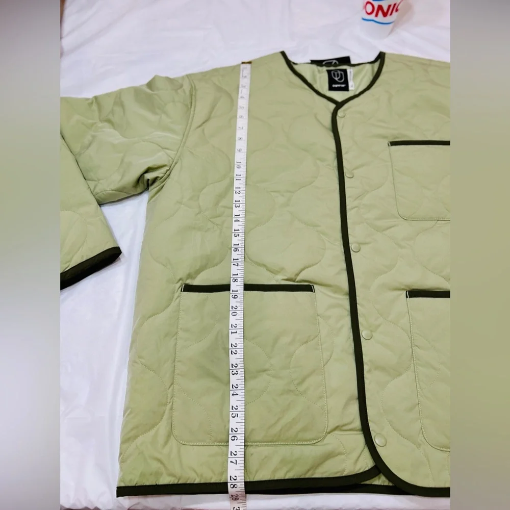 Original Use Quilted Snap Jacket XL Light Olive Green Minimalist Recycled Poly